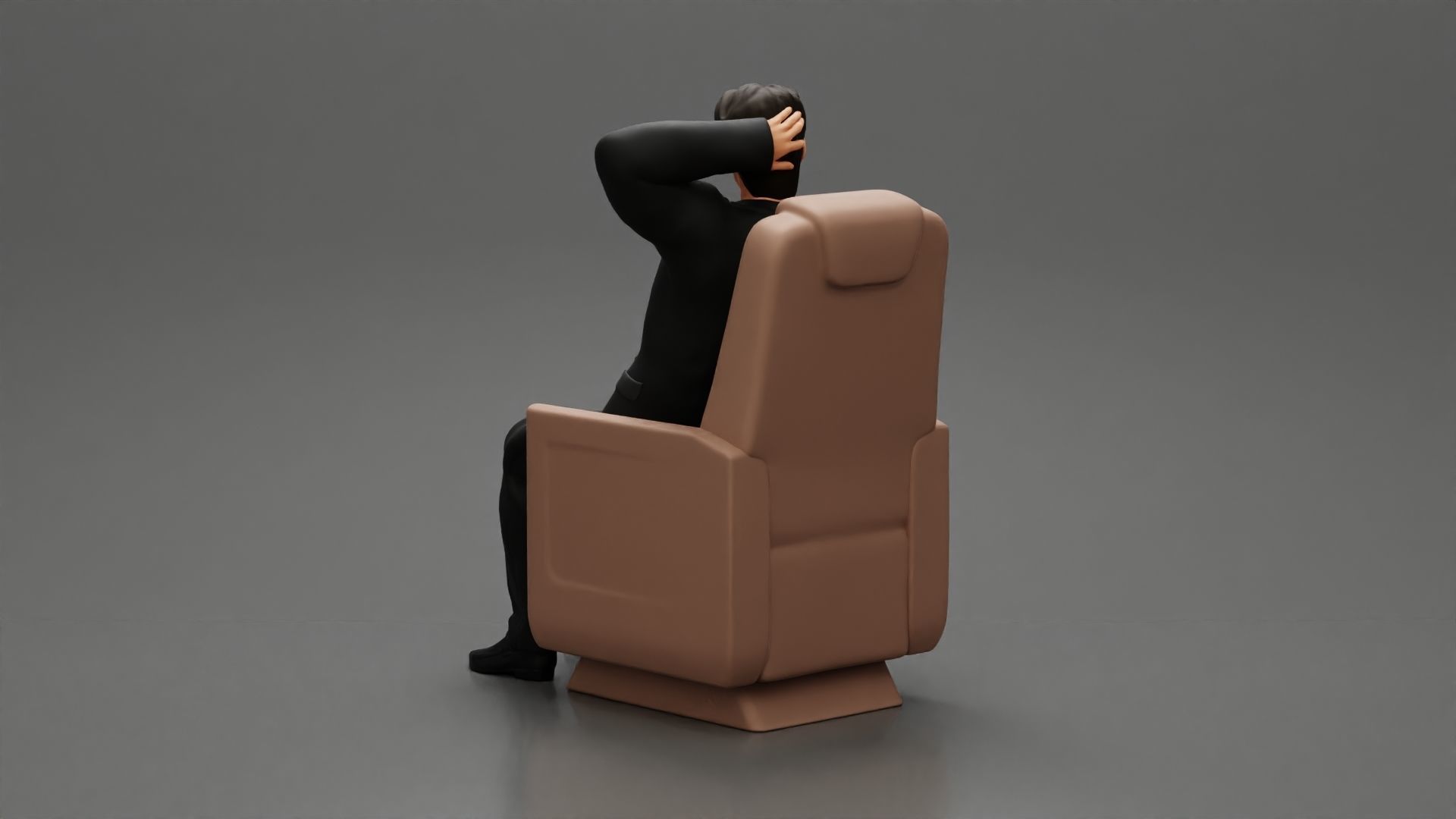 2 Models - An elegantly suited businessman sitting 3D print model_3