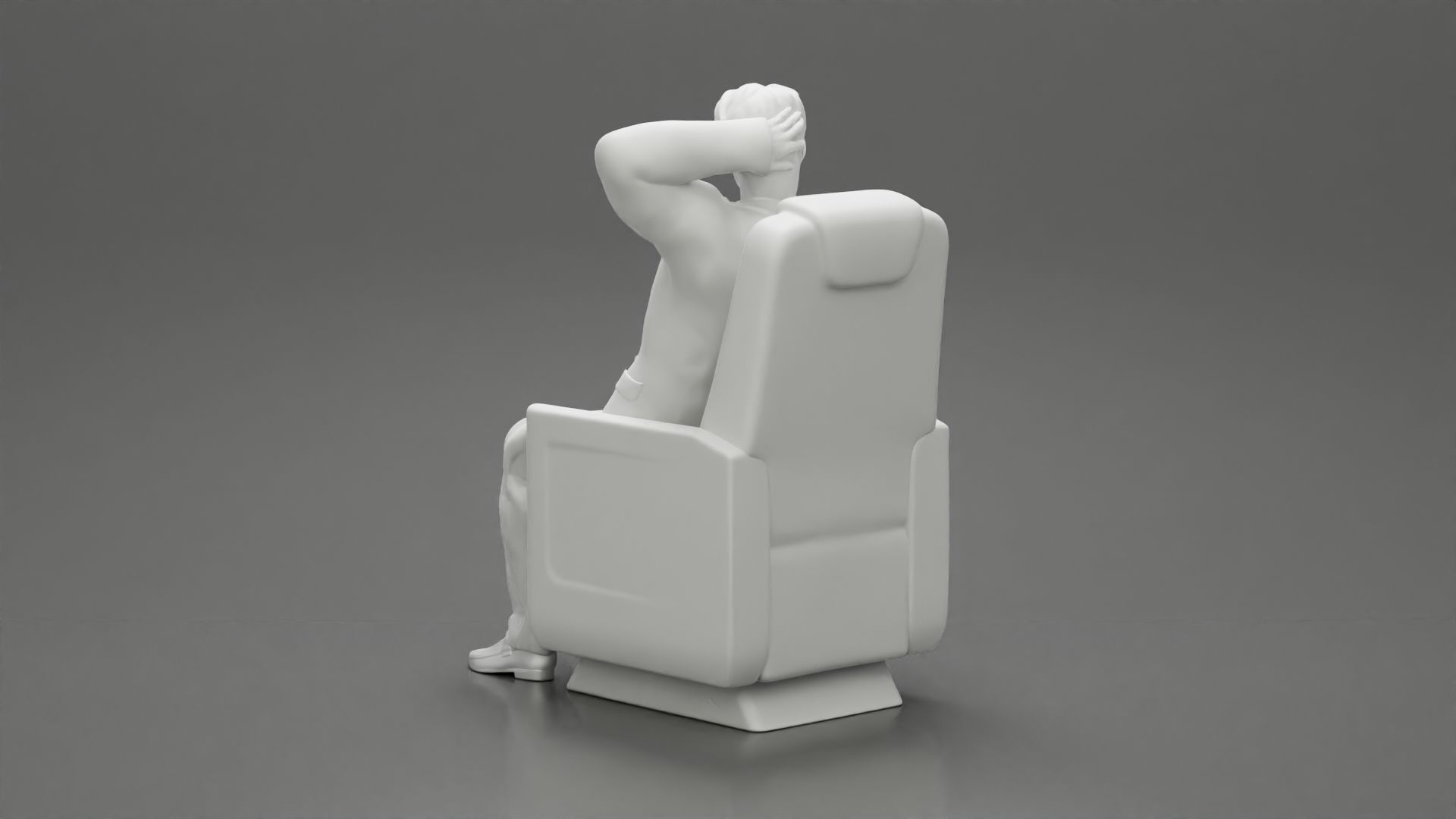 2 Models - An elegantly suited businessman sitting 3D print model_9