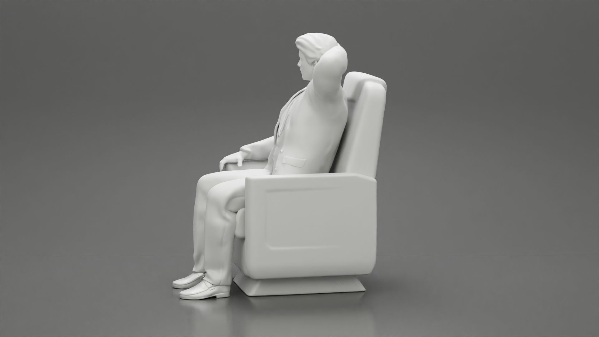 2 Models - An elegantly suited businessman sitting 3D print model_10