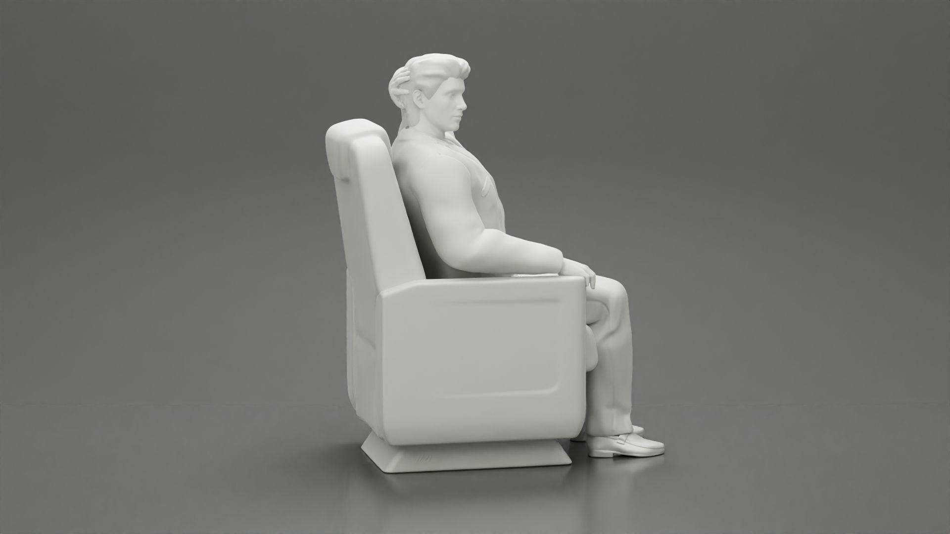 2 Models - An elegantly suited businessman sitting 3D print model_7