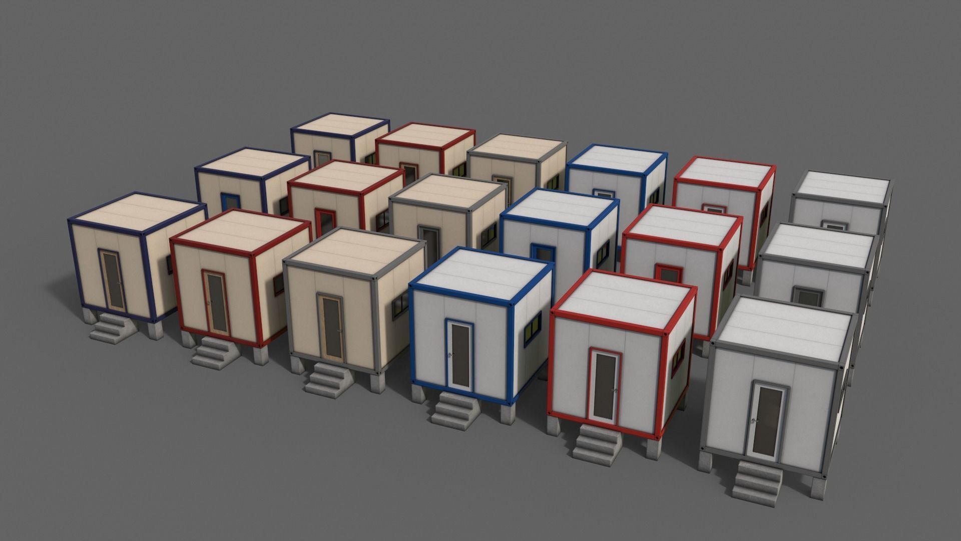 PBR Container House BB V3 Low-poly 3D model_2