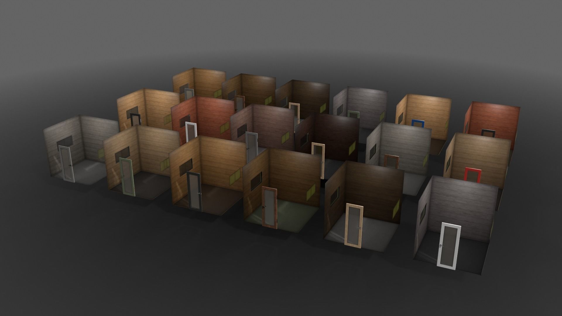 PBR Container House BB V3 Low-poly 3D model_7