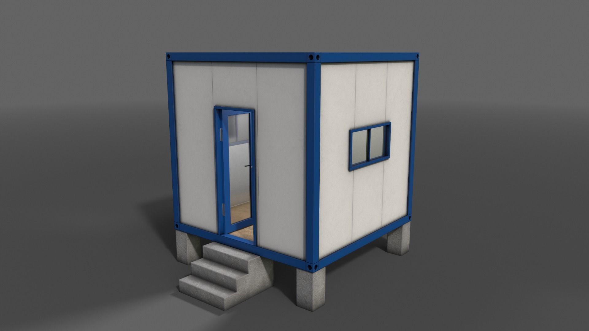 PBR Container House BB V3 Low-poly 3D model_12