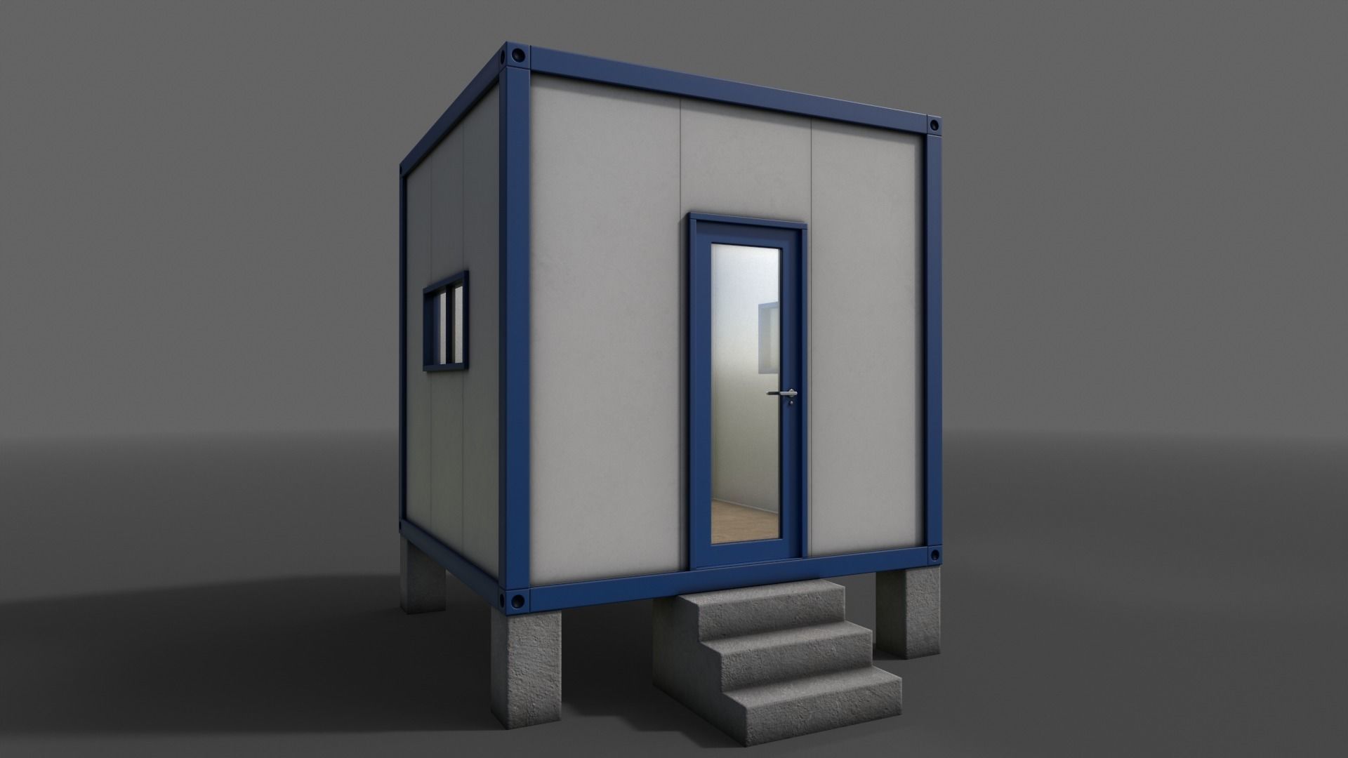 PBR Container House BB V3 Low-poly 3D model_8