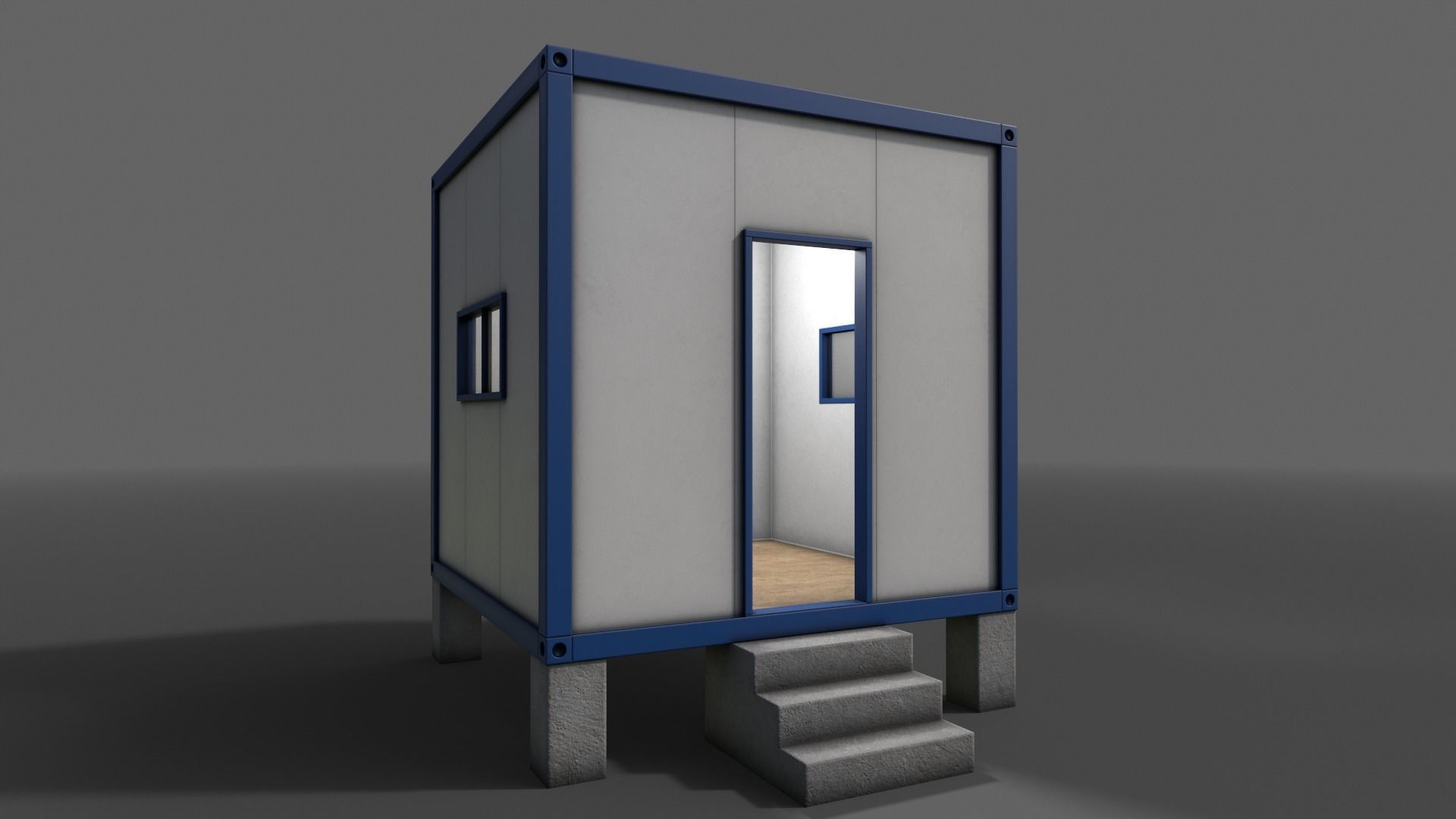 PBR Container House BB V3 Low-poly 3D model_9