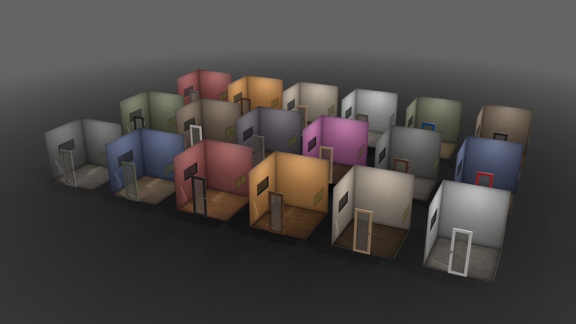 PBR Container House BB V3 Low-poly 3D model_6