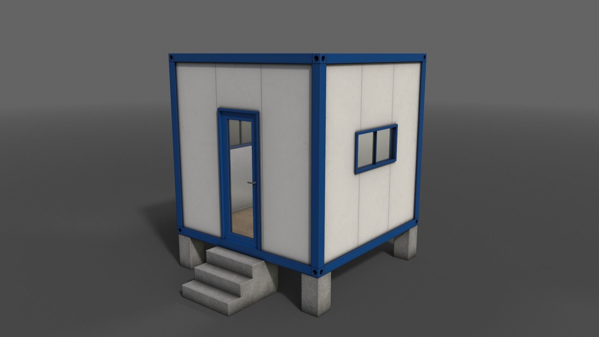 PBR Container House BB V3 Low-poly 3D model_11