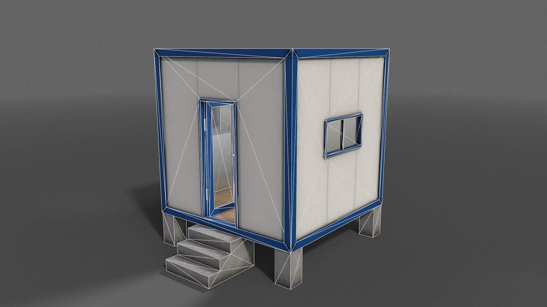 PBR Container House BB V3 Low-poly 3D model_13