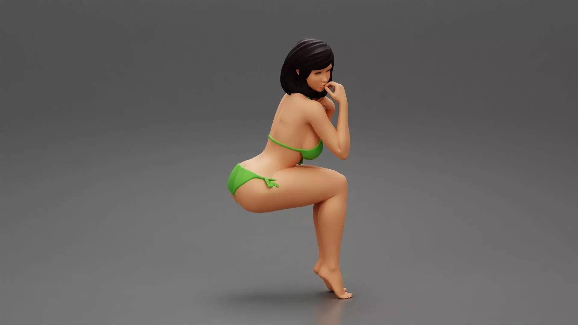 girl in sitting 3D print model