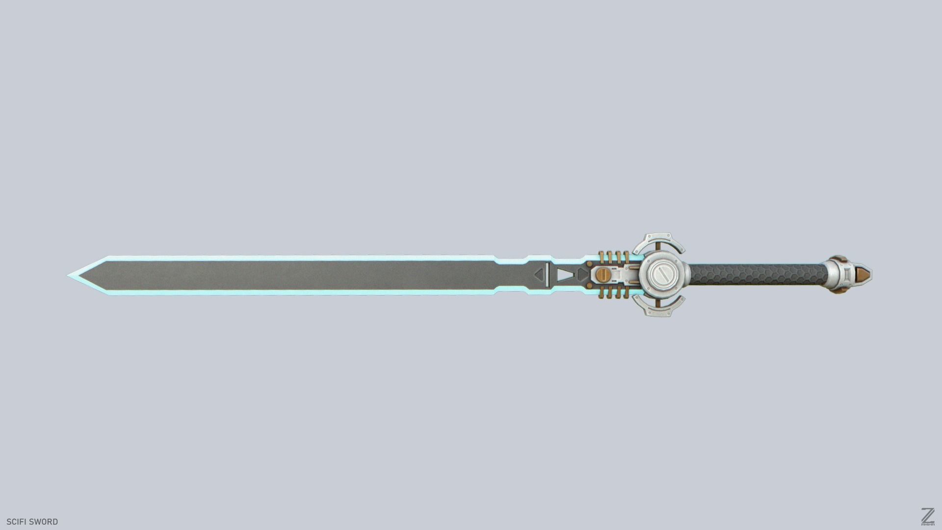 Scifi sword Low-poly 3D model_5