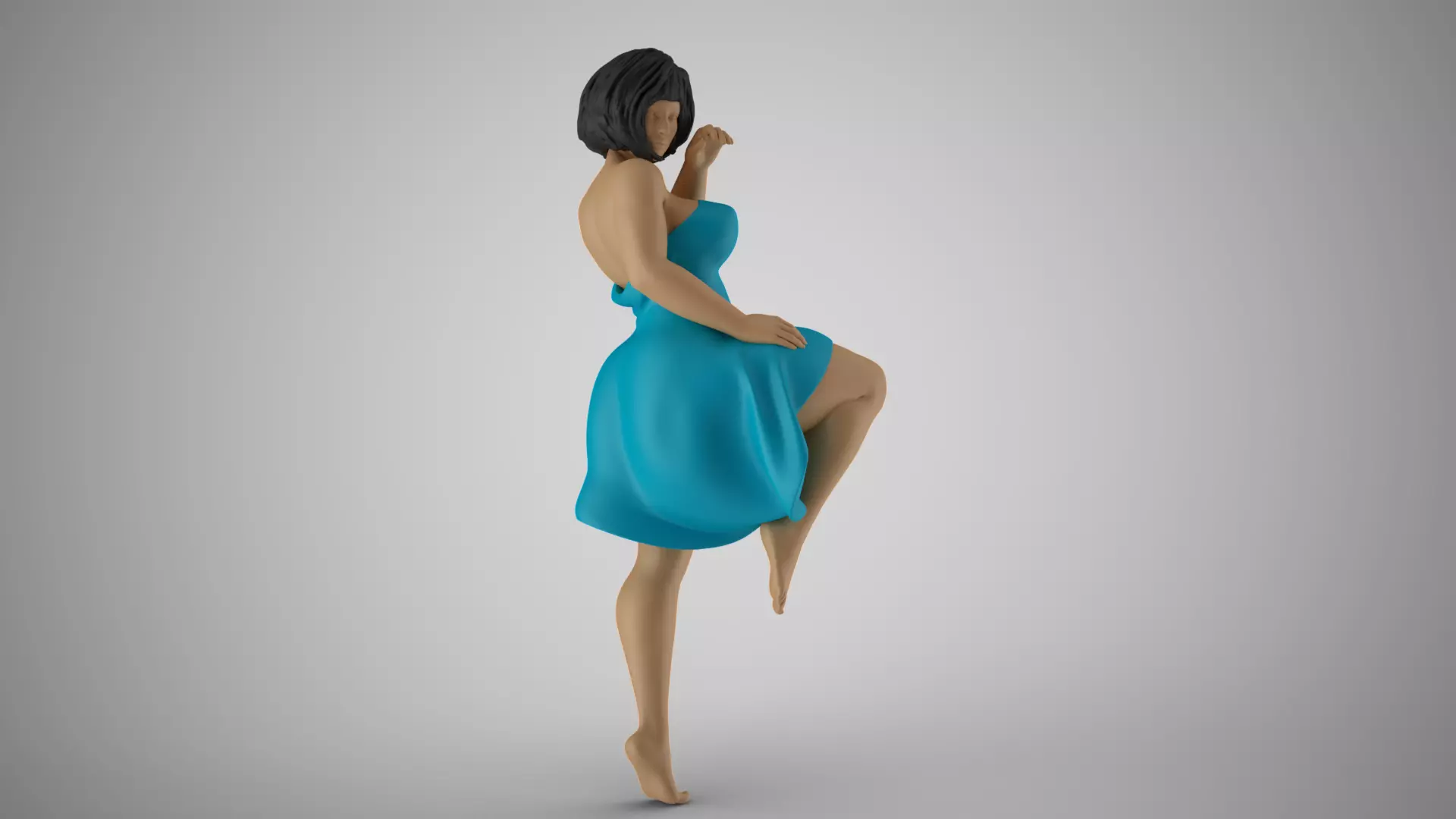 Woman Raising Legs 3D print model
