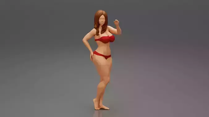 Sexy woman wearing bikini posing at the beach