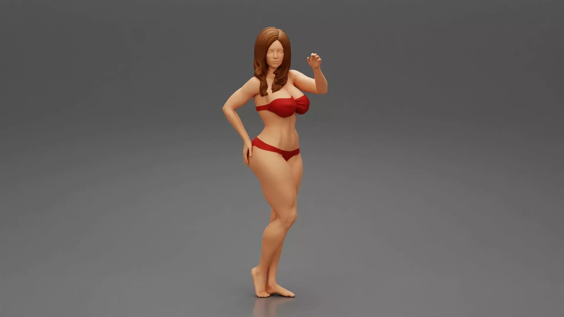 woman wearing posing at the beach 3D print model