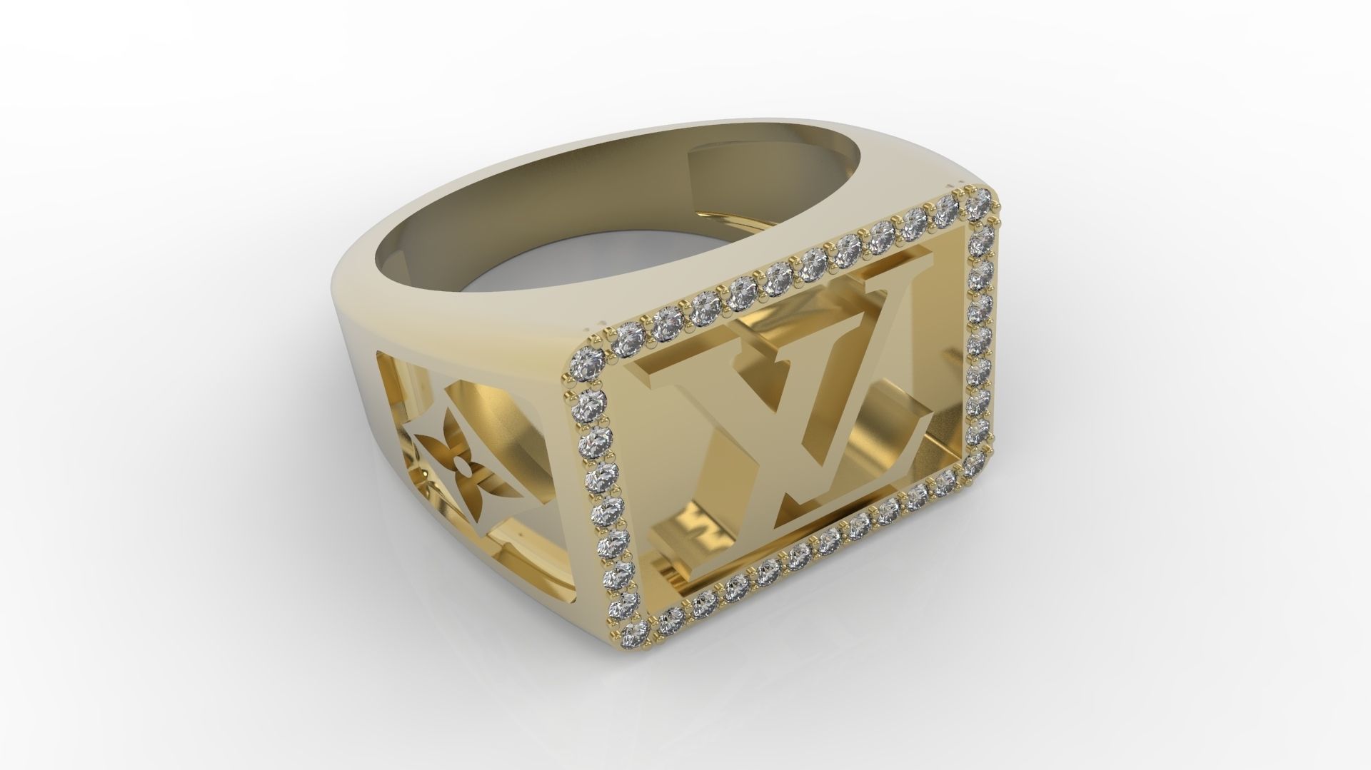 Louis vuitton LV ring men man gems 3D print model_61