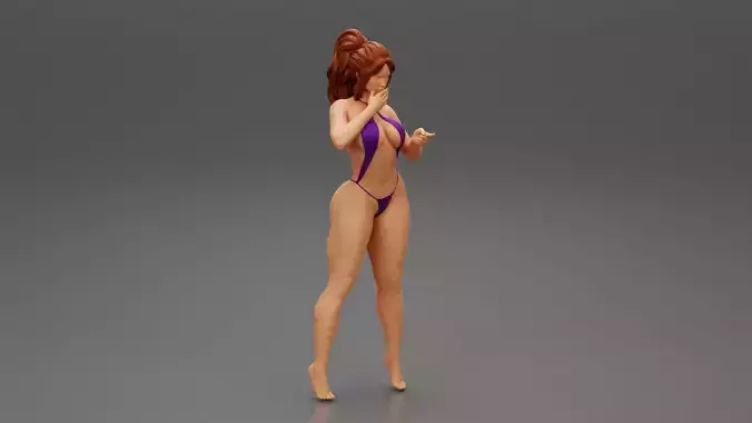 Sexy Woman in  Micro Bikini Bra Mini Thong Slingshot