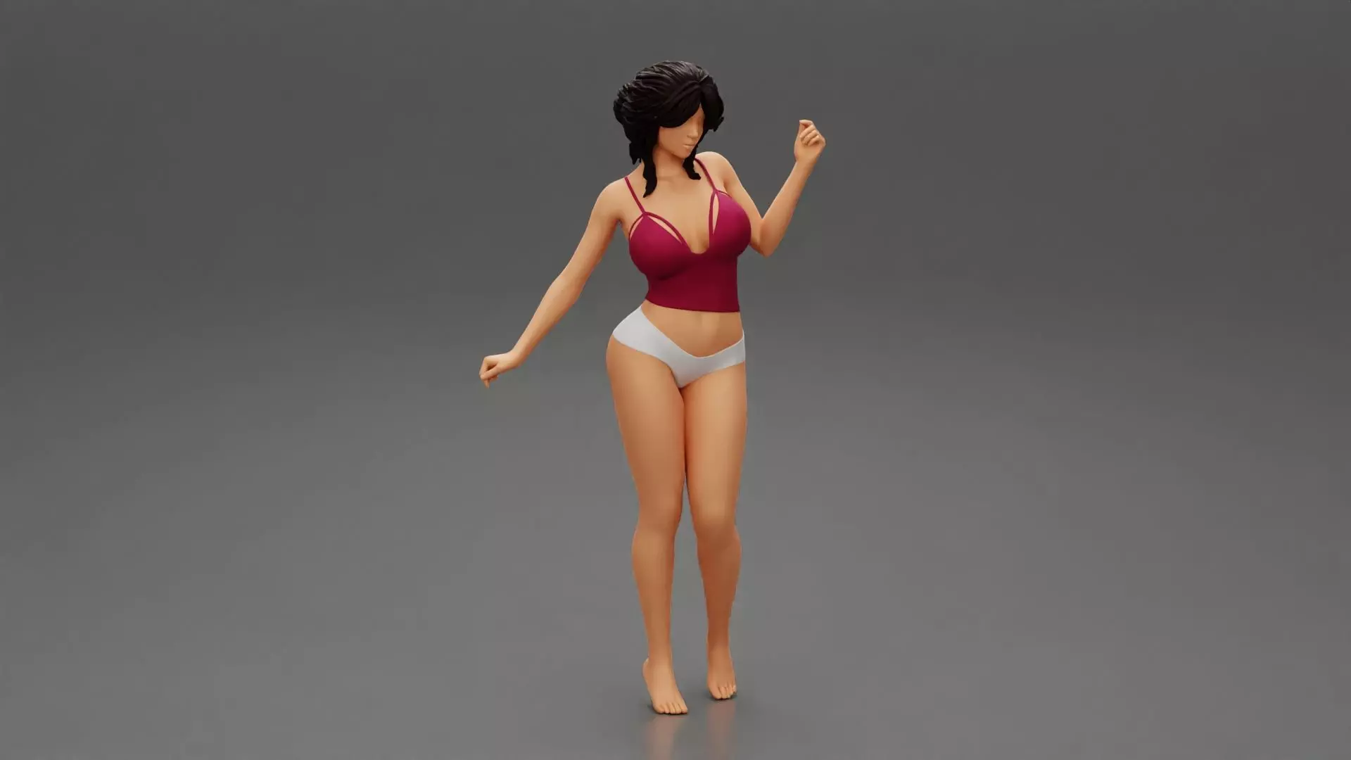 Beautiful and woman wearing shade lingerie 3D print model