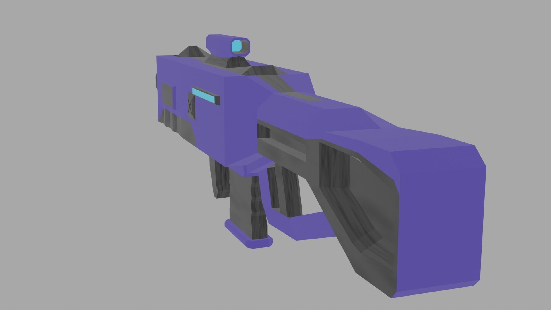 Sci-fi gun Low poly Free low-poly 3D model_4