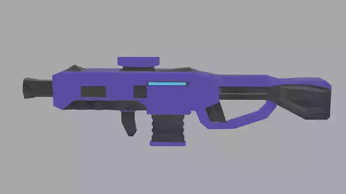 Sci-fi gun Low poly