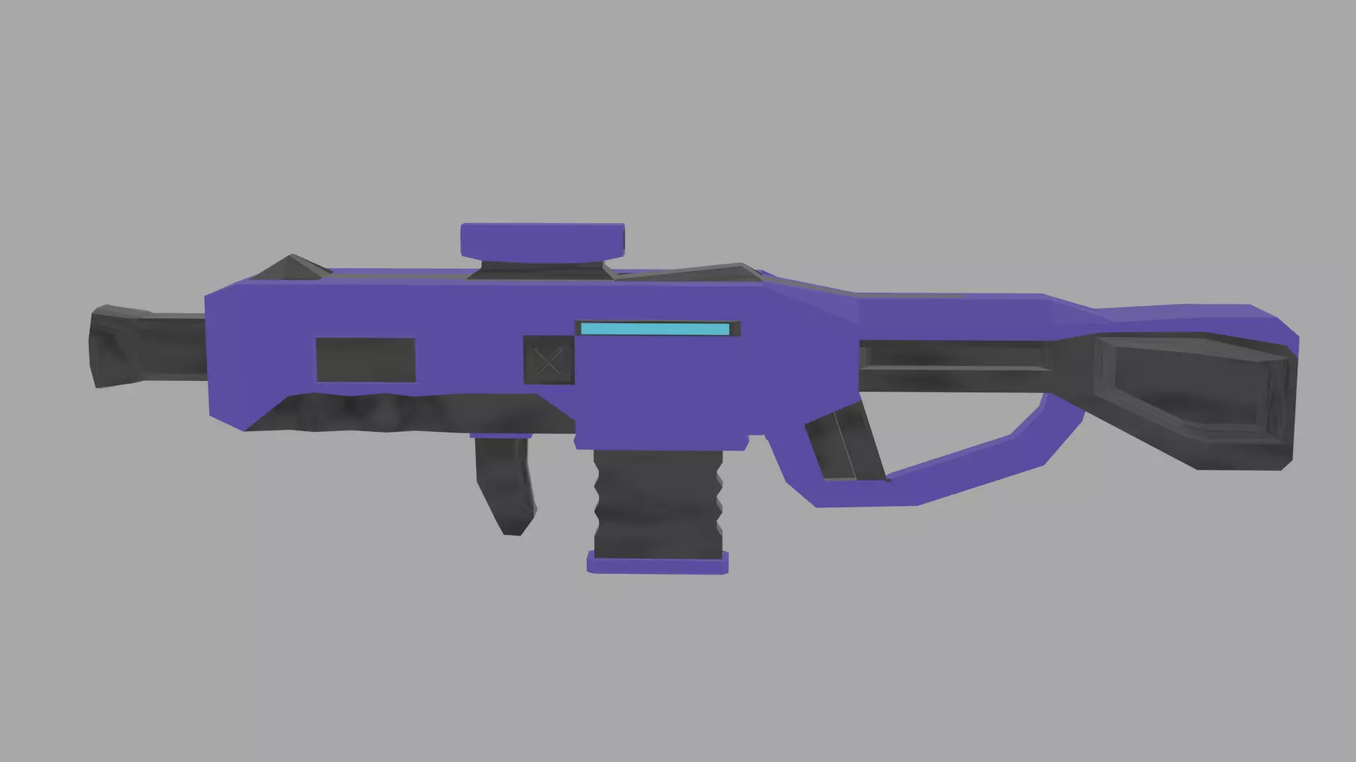 Sci-fi gun Low poly Free low-poly 3D model_0