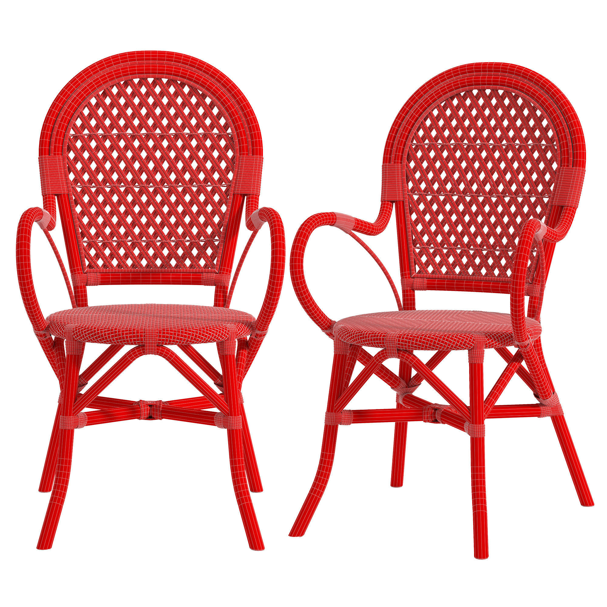 Armchair Rattan Marius 3D model_1