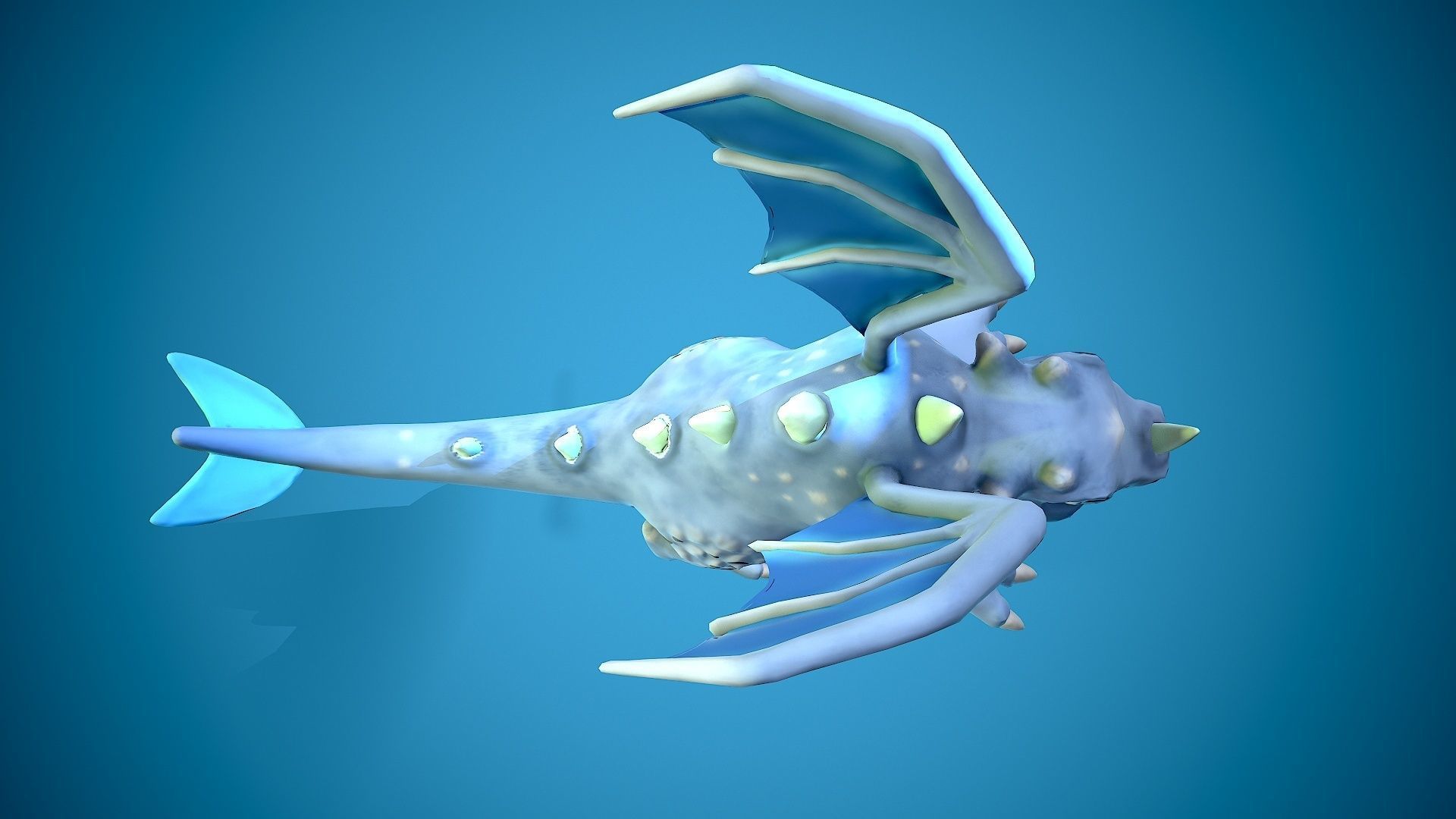 cartoon frost dragon Low-poly 3D model_8