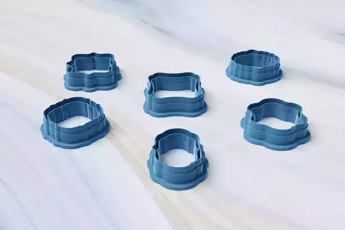 Embossed Elegant Shape Set of 6 Clay cutter