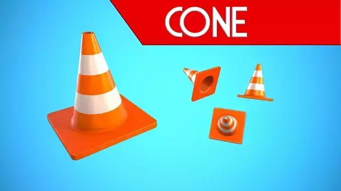 CONE TRAFFIC CARTOON STYLIZED