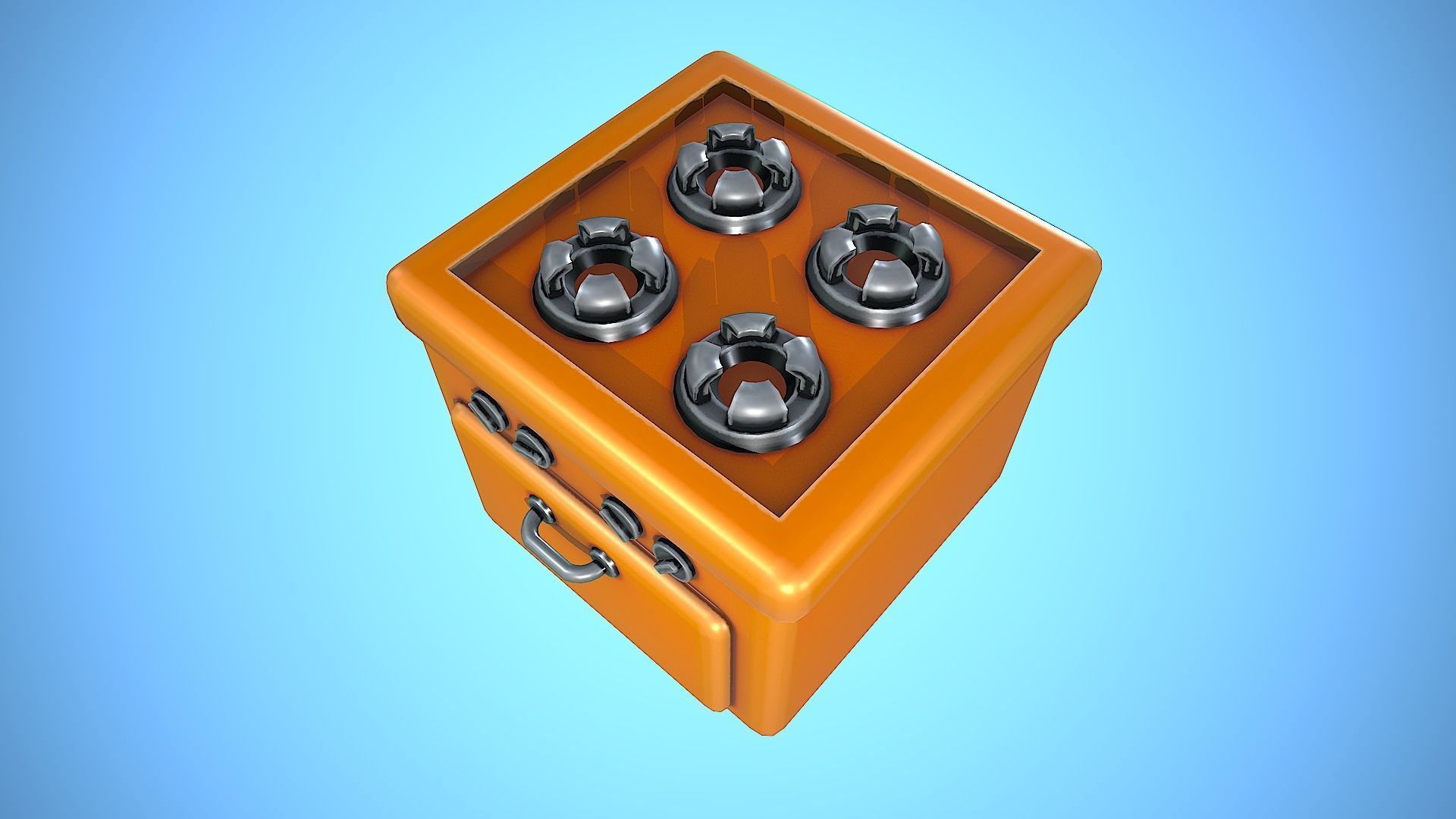 GAS COOKER AND OVEN KITCHEN CARTOON STYLIZED Low-poly 3D model_10