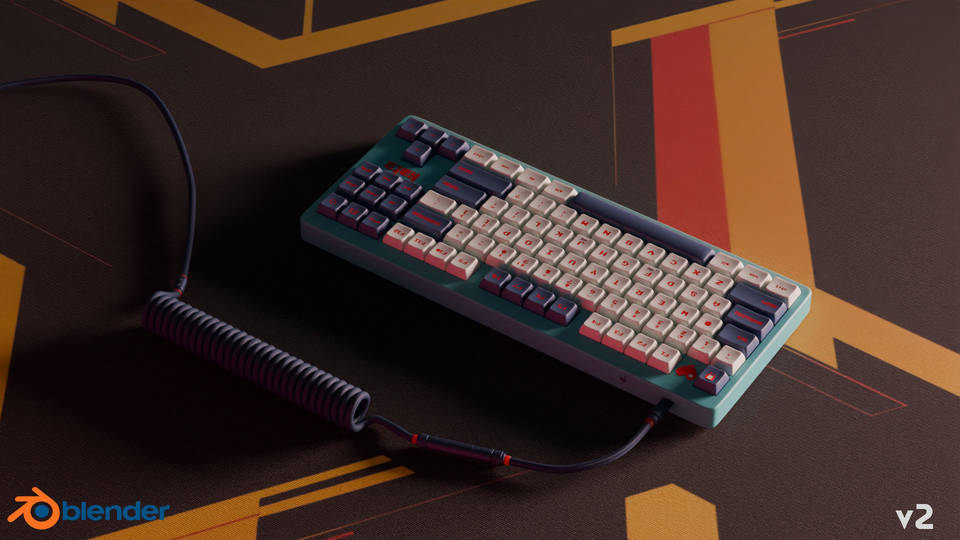 Mechanical Keyboard - Arcade  3D model_3