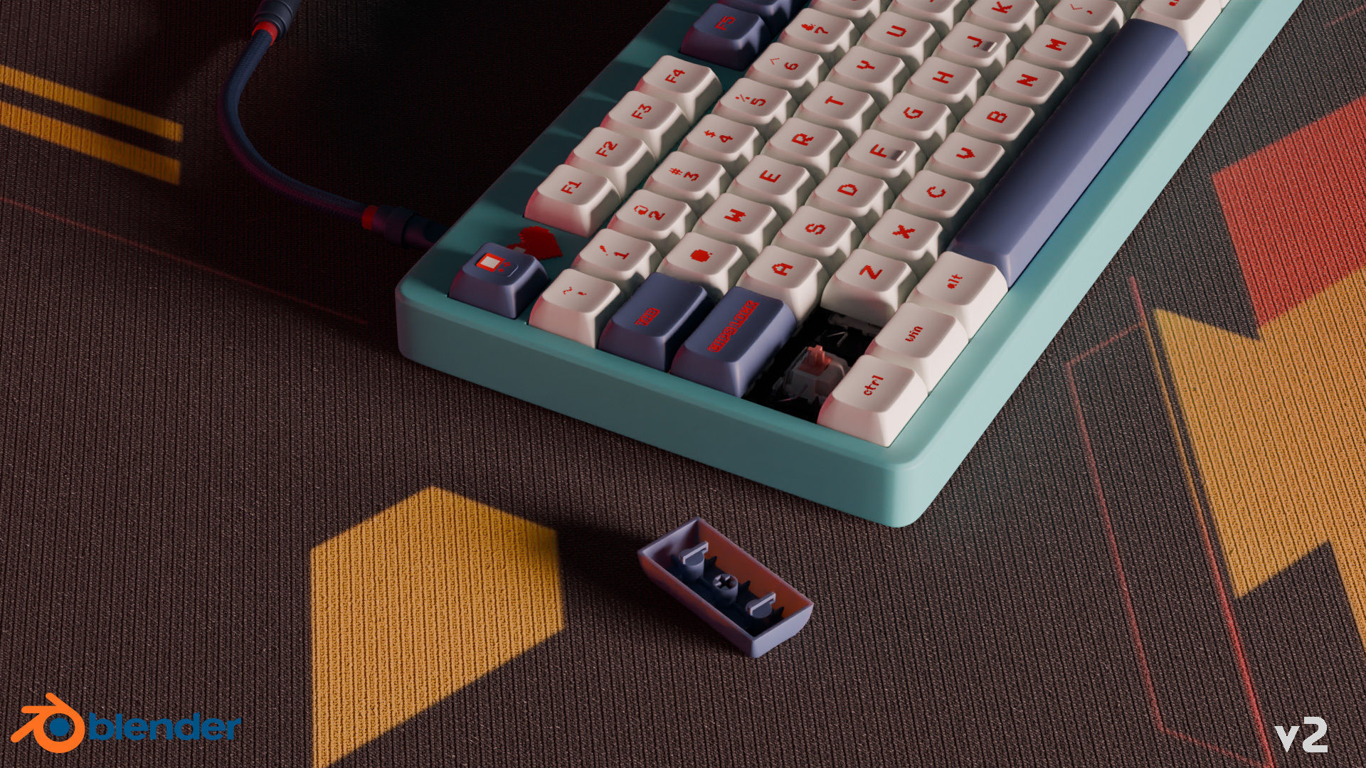 Mechanical Keyboard - Arcade  3D model_6