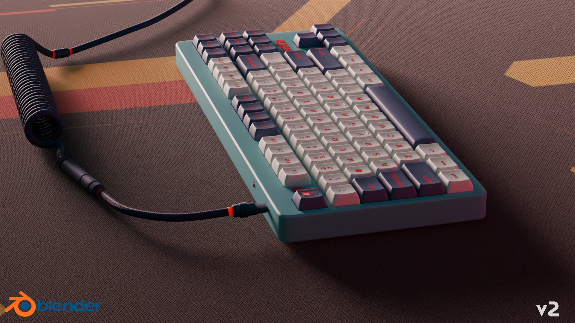 Mechanical Keyboard - Arcade  3D model_9