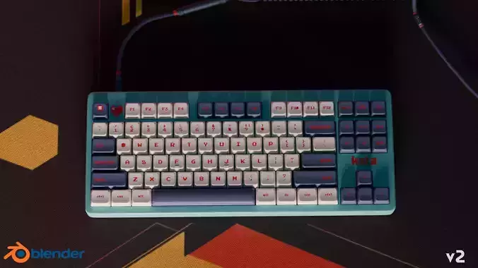 Mechanical Keyboard - Arcade  3D model