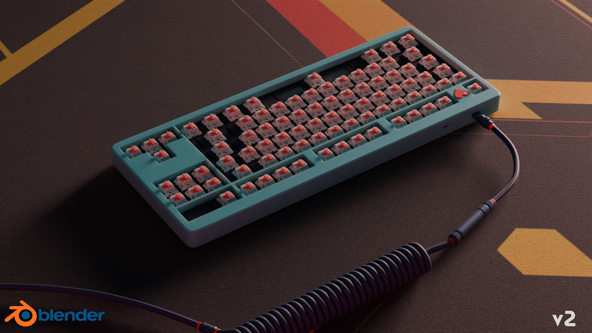 Mechanical Keyboard - Arcade  3D model_5