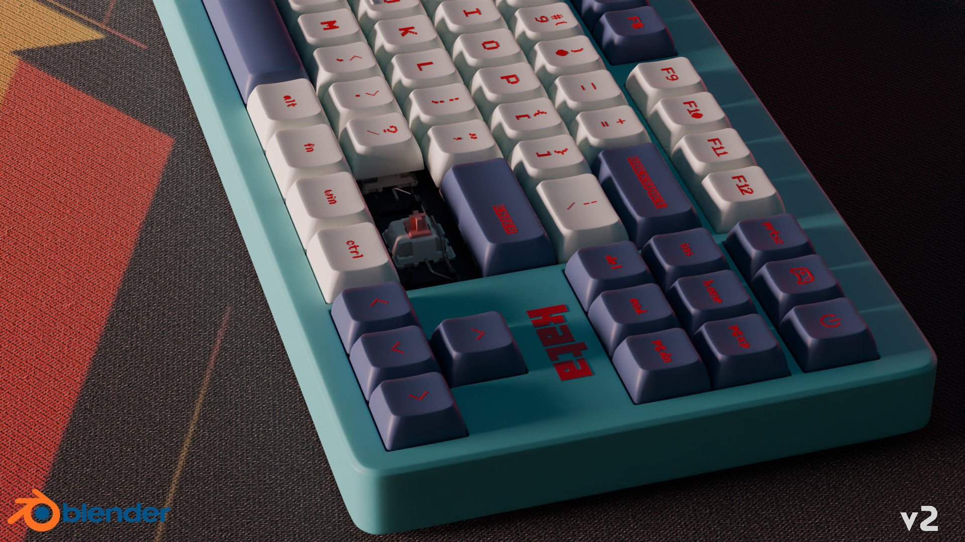 Mechanical Keyboard - Arcade  3D model_7