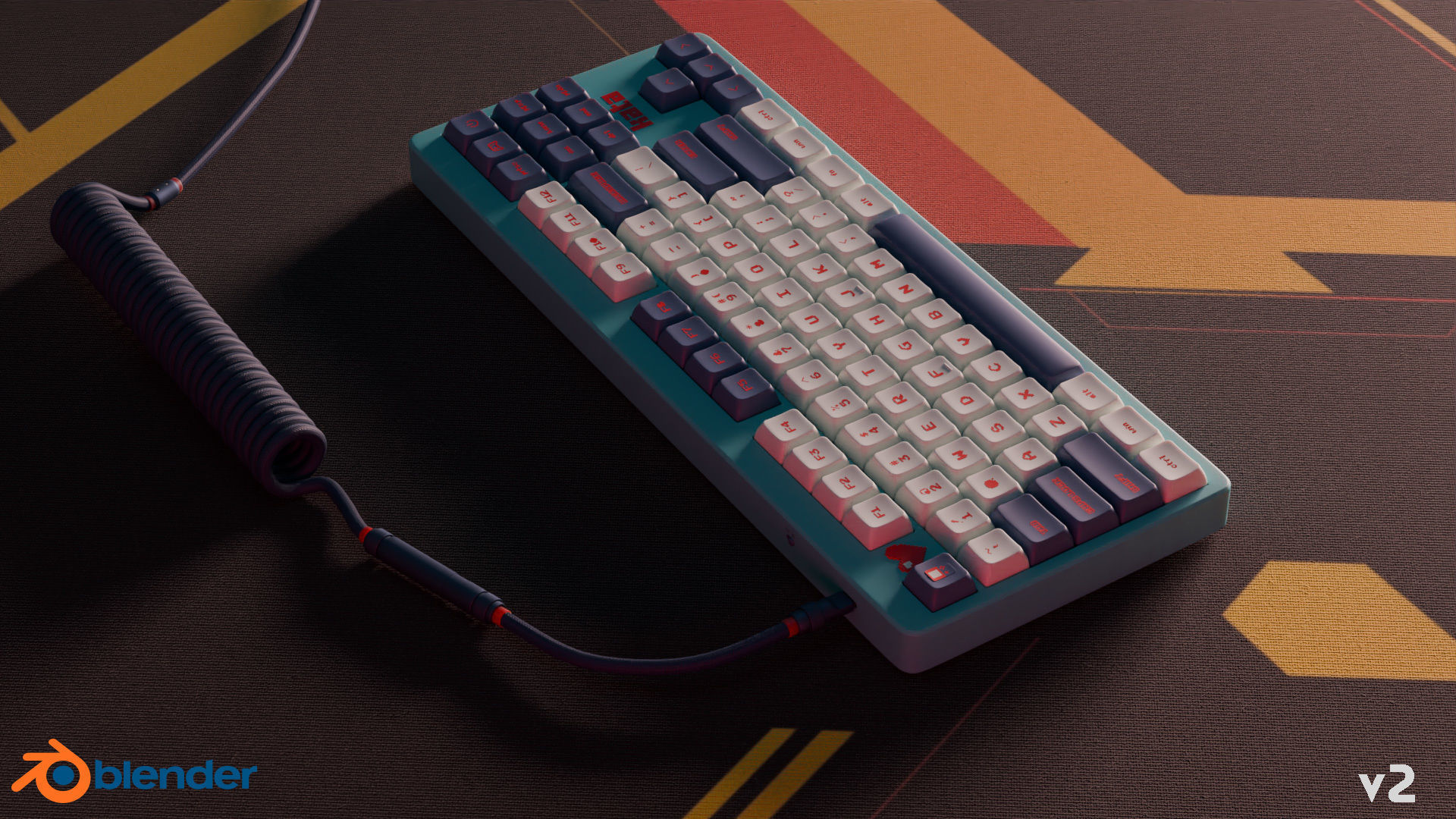 Mechanical Keyboard - Arcade  3D model_1