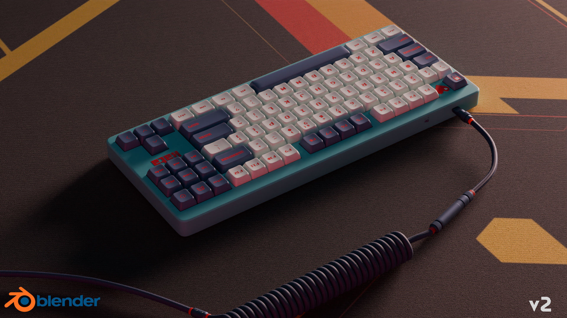 Mechanical Keyboard - Arcade  3D model_4