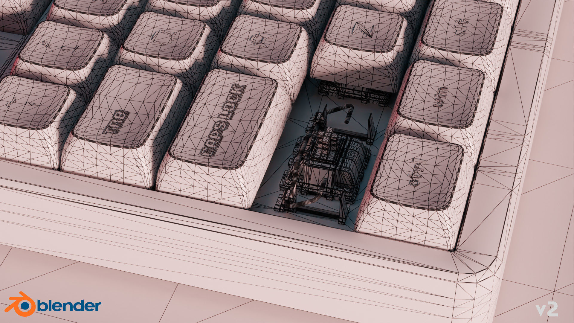 Mechanical Keyboard - Arcade  3D model_16