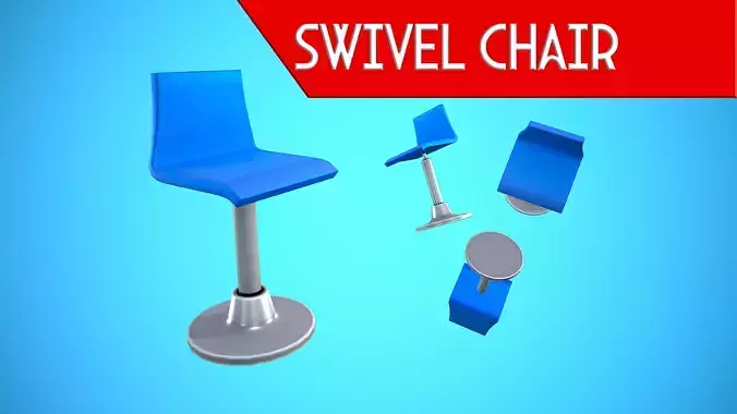 SWIVEL CHAIR OFFICE CARTOON STYLIZED