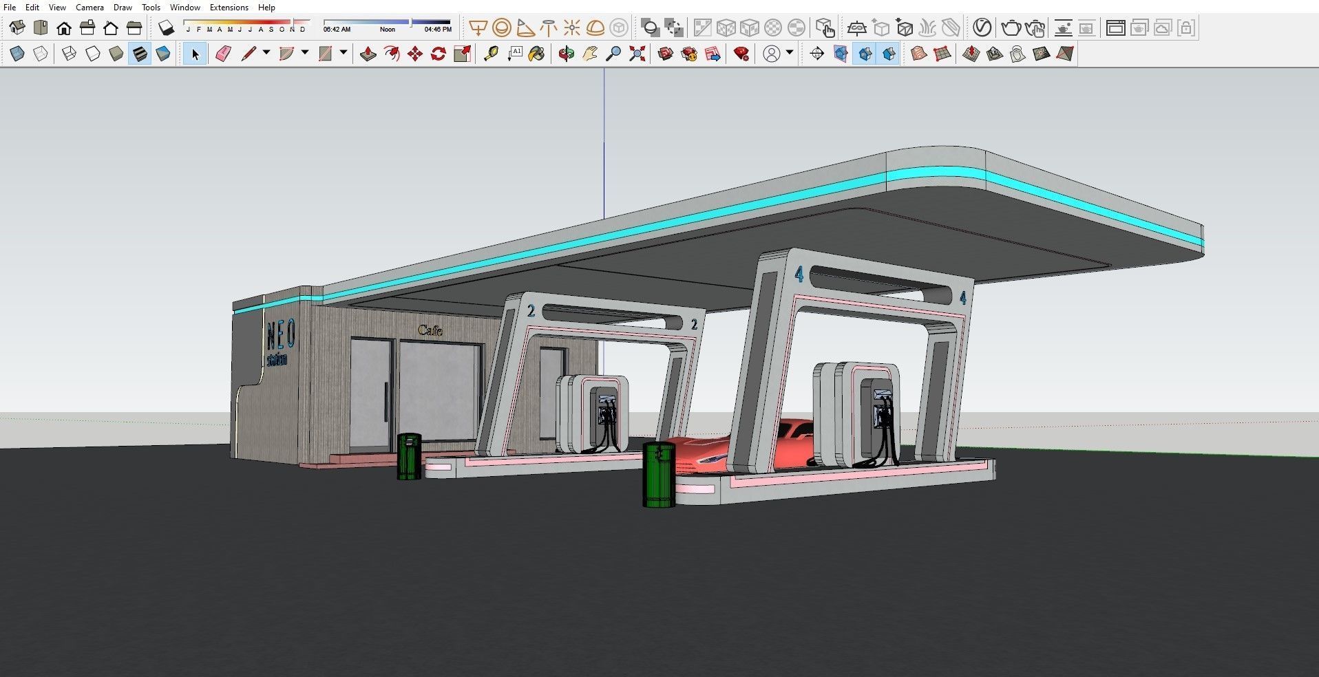Electric Vehicle Charging Station 1 3D model_11