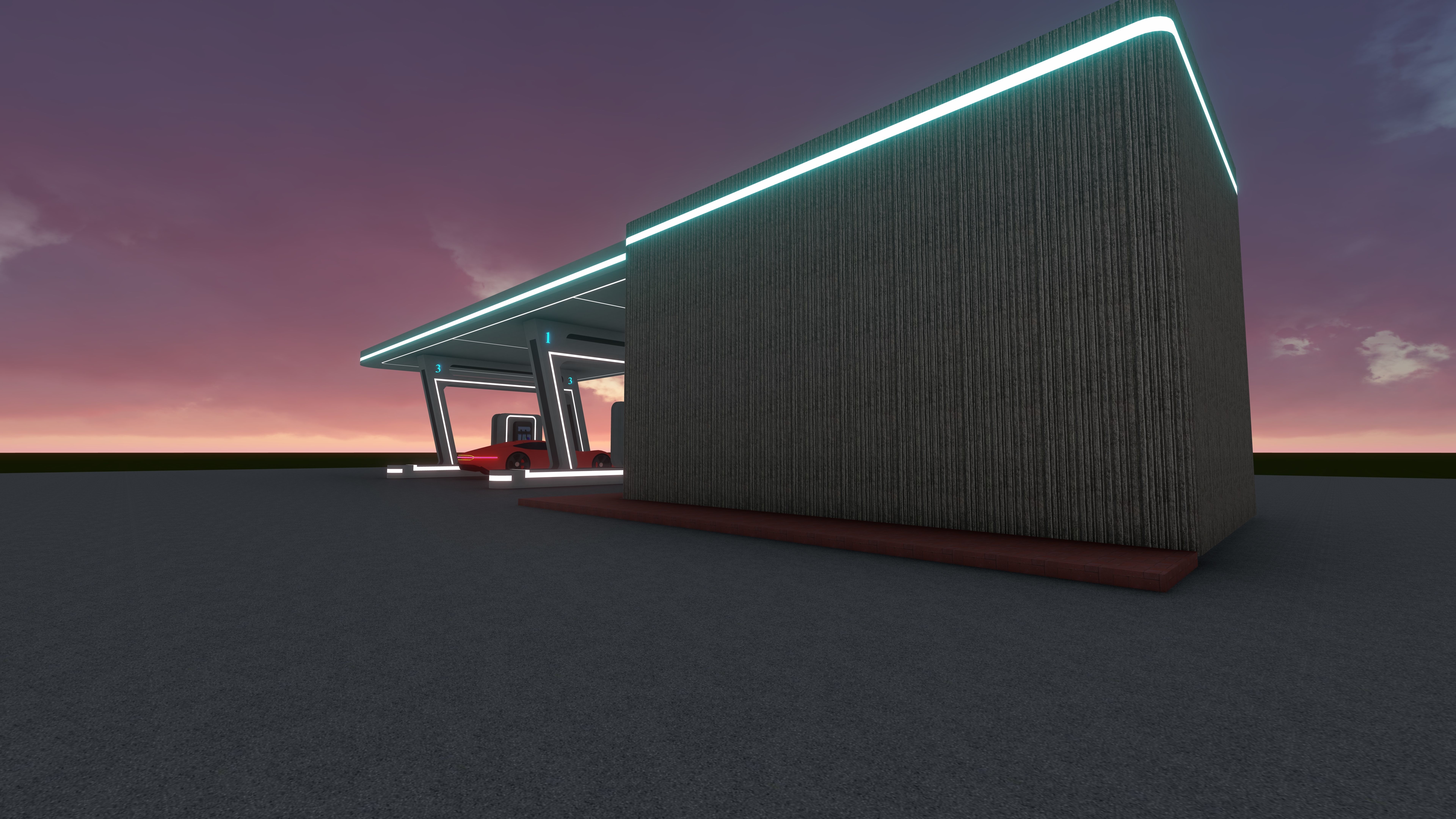 Electric Vehicle Charging Station 1 3D model_4