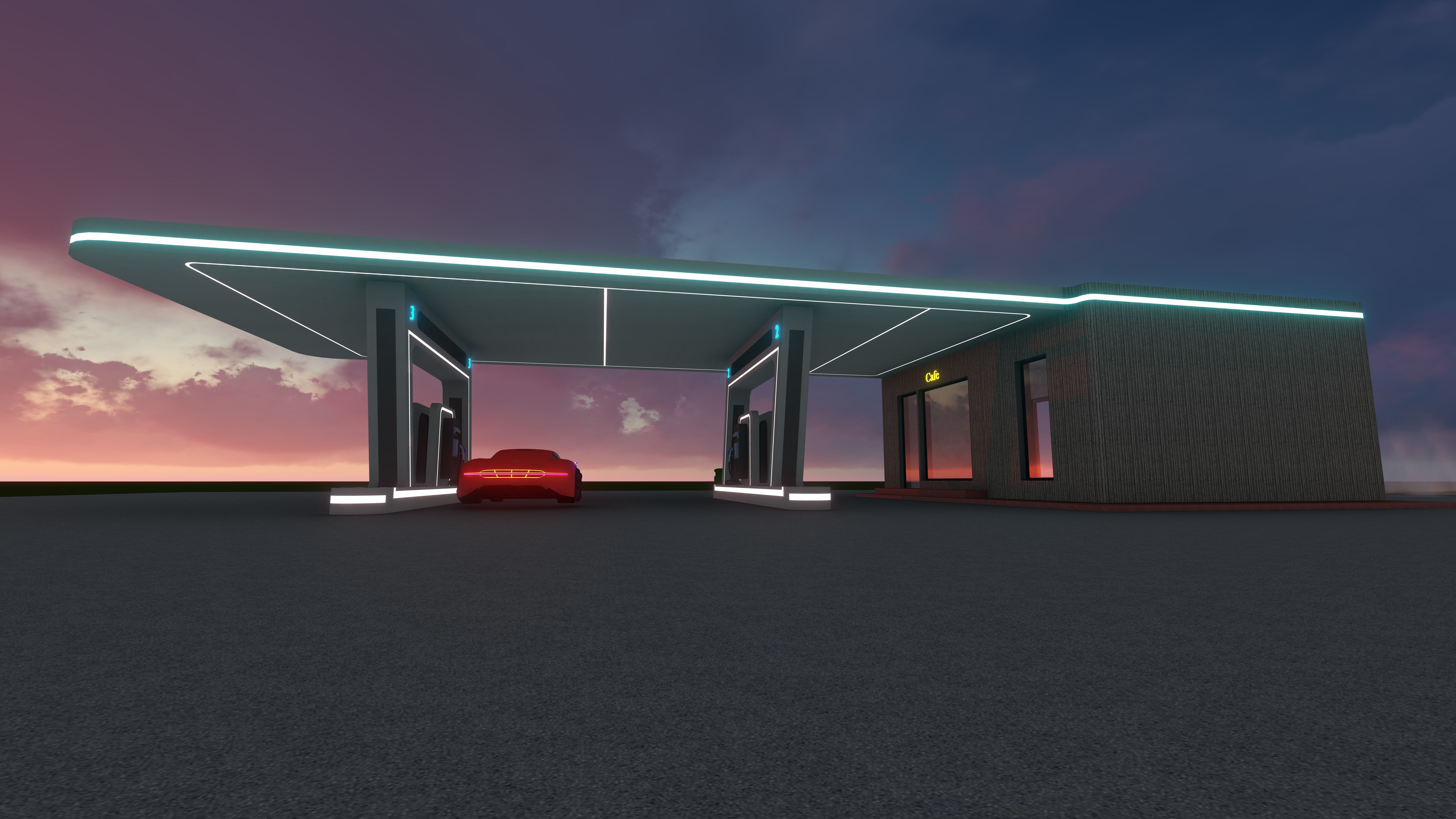 Electric Vehicle Charging Station 1 3D model_3