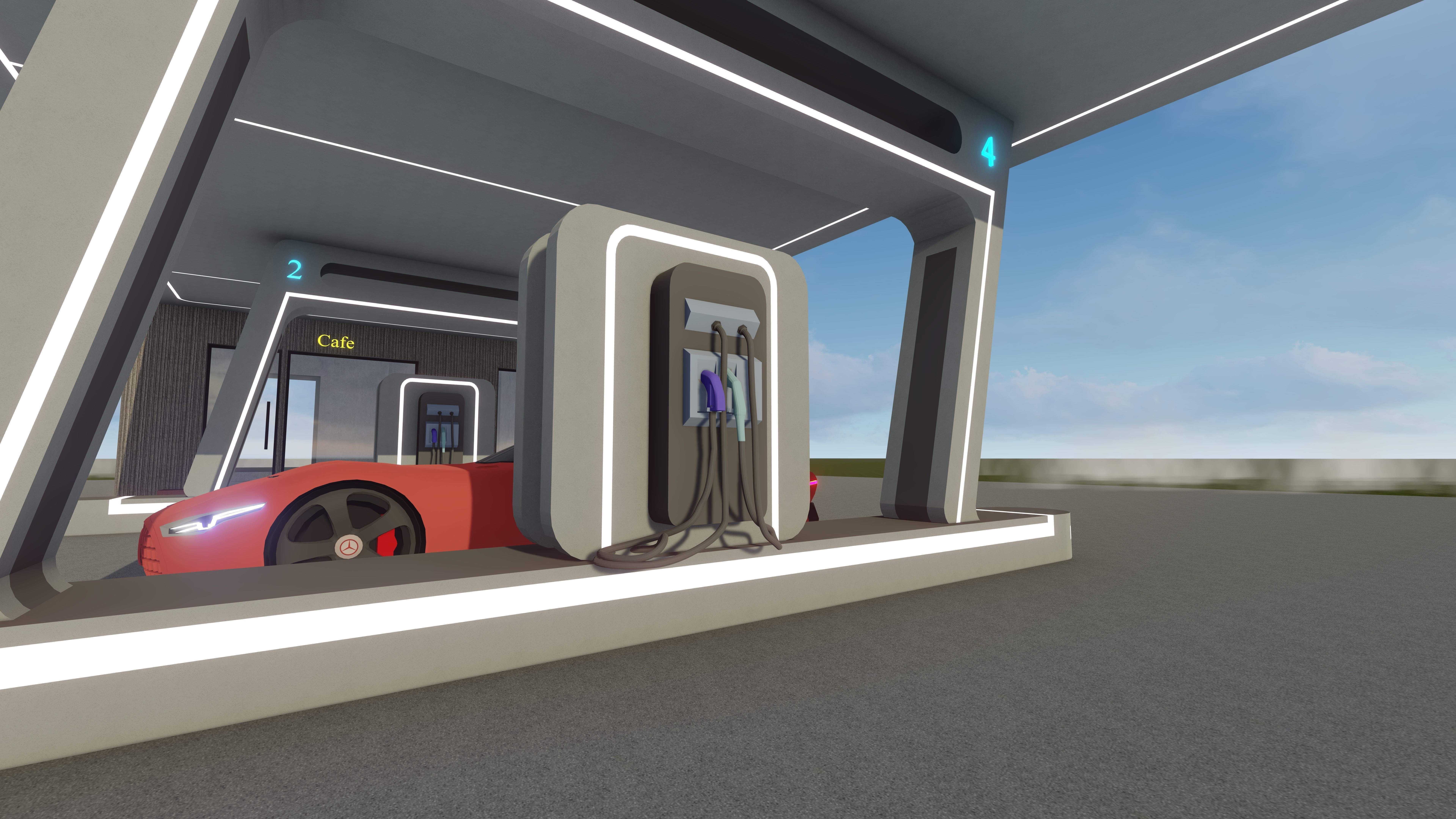 Electric Vehicle Charging Station 1 3D model_10