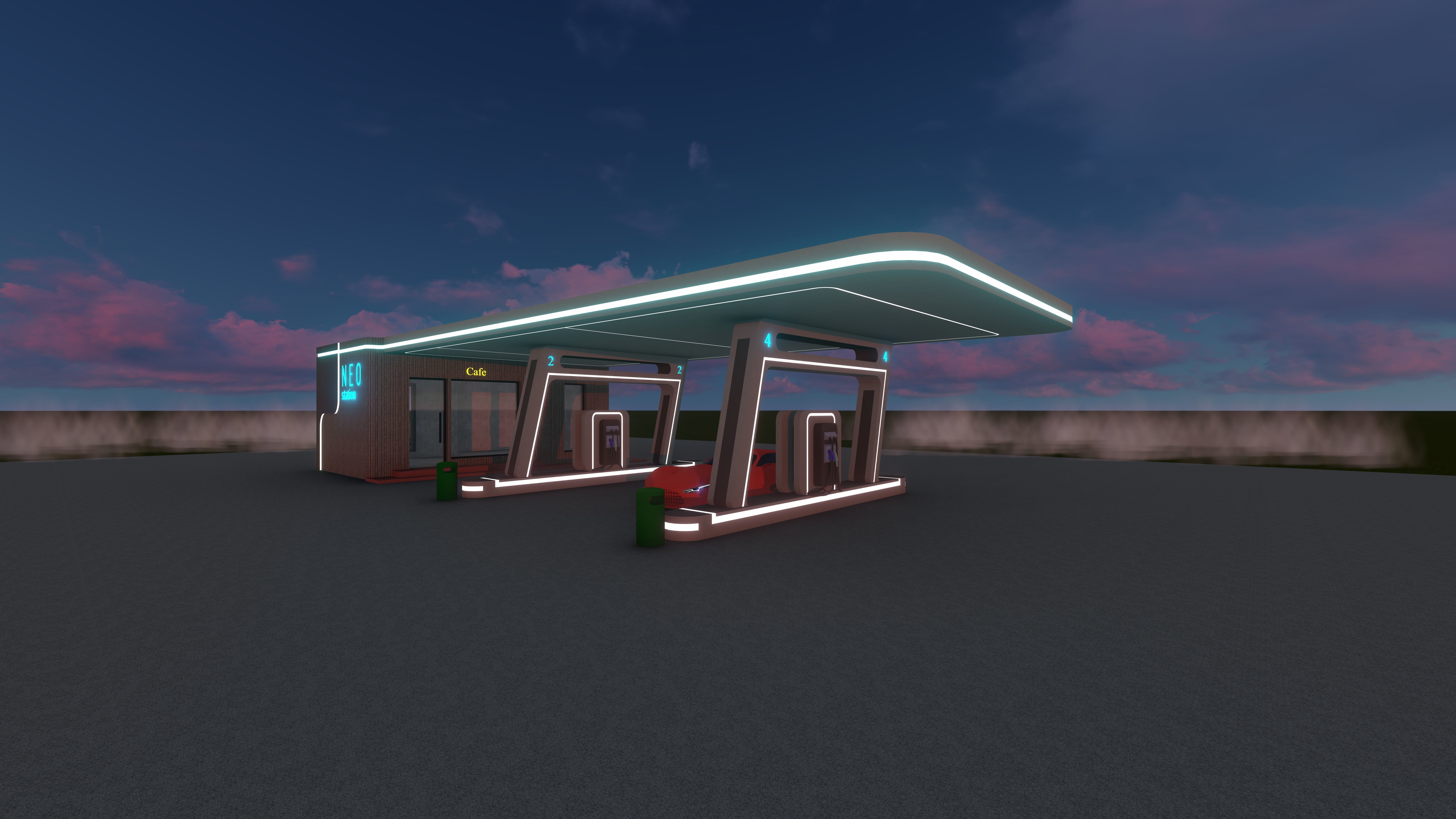 Electric Vehicle Charging Station 1 3D model_1