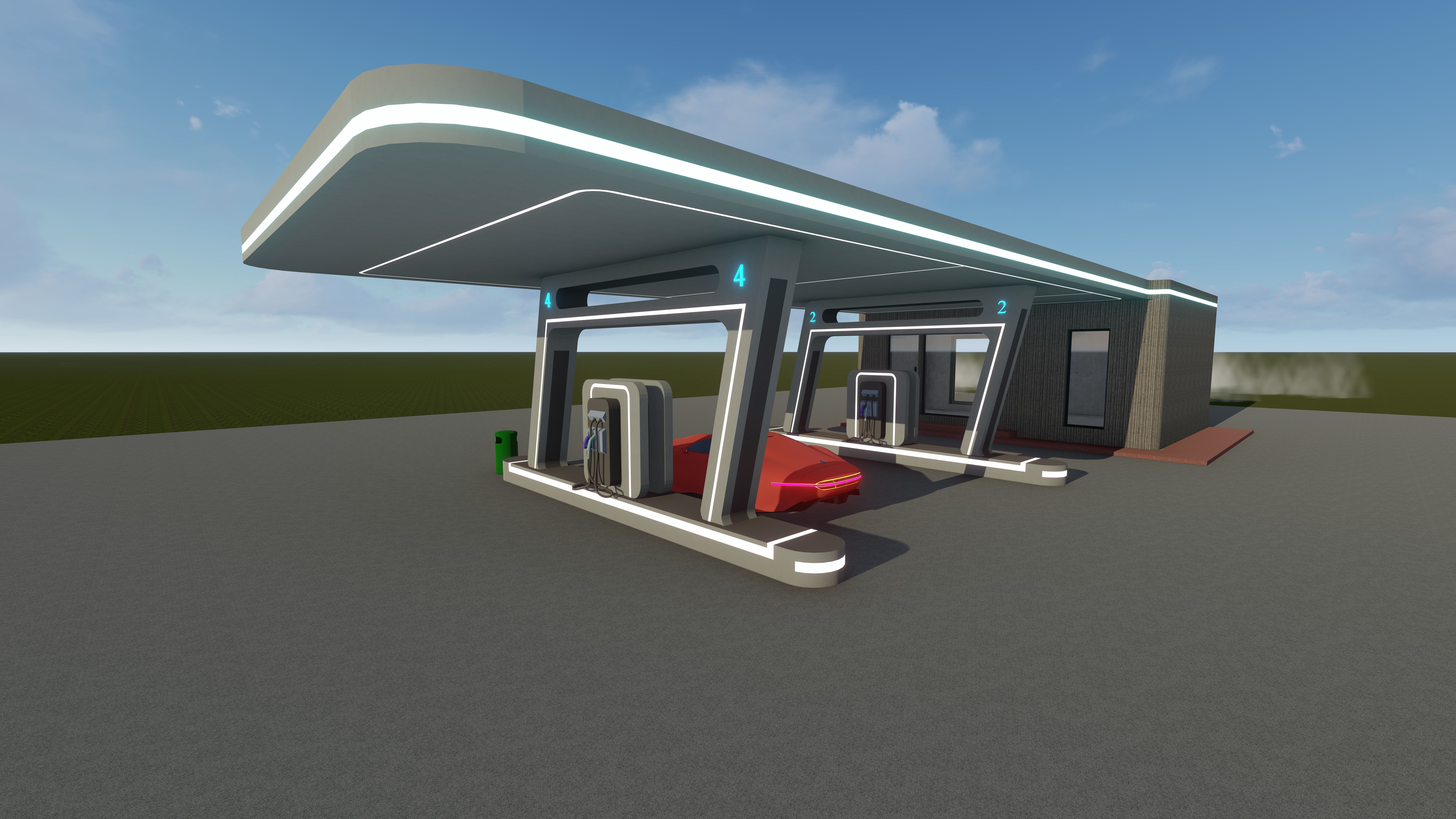 Electric Vehicle Charging Station 1 3D model_8