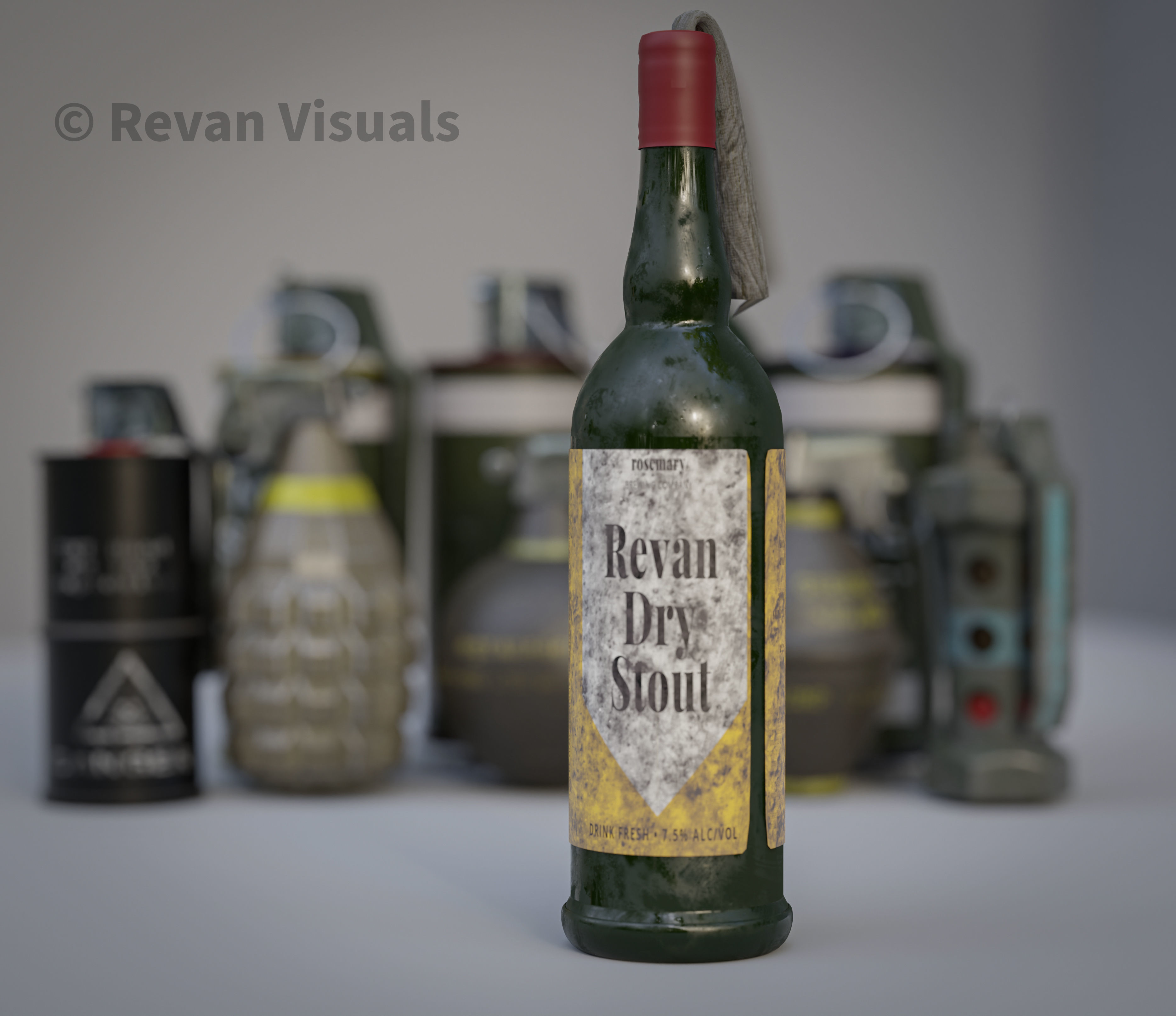 Hand Grenades and explosives Pack Low-poly 3D model_1