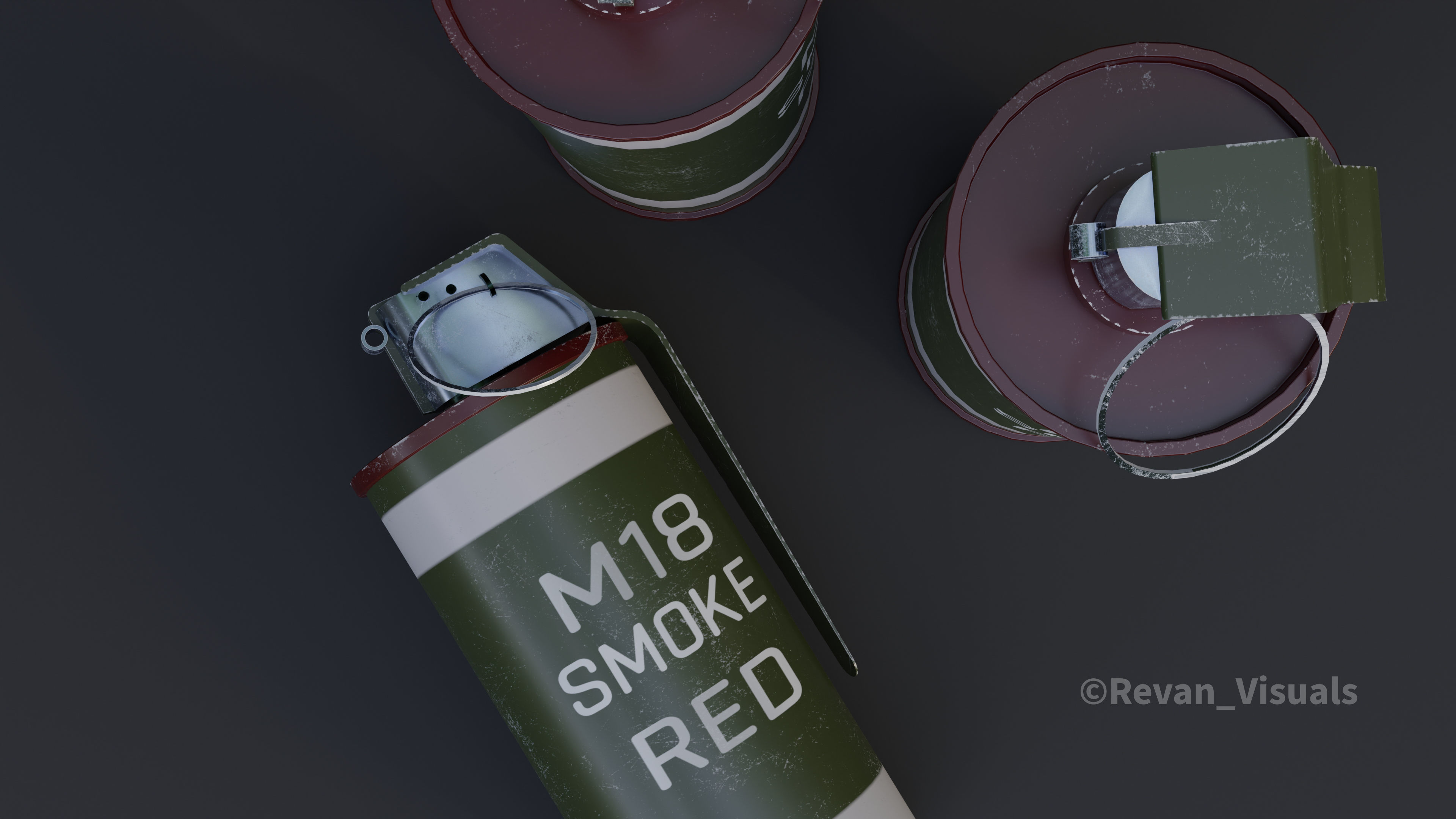 Hand Grenades and explosives Pack Low-poly 3D model_9