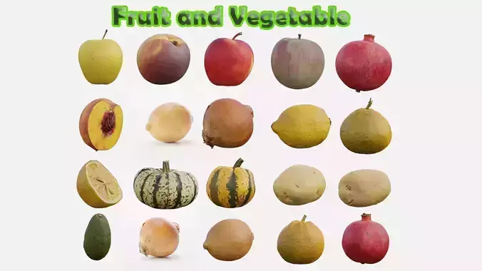 Fruit and Vegetable 3D Model Collection
