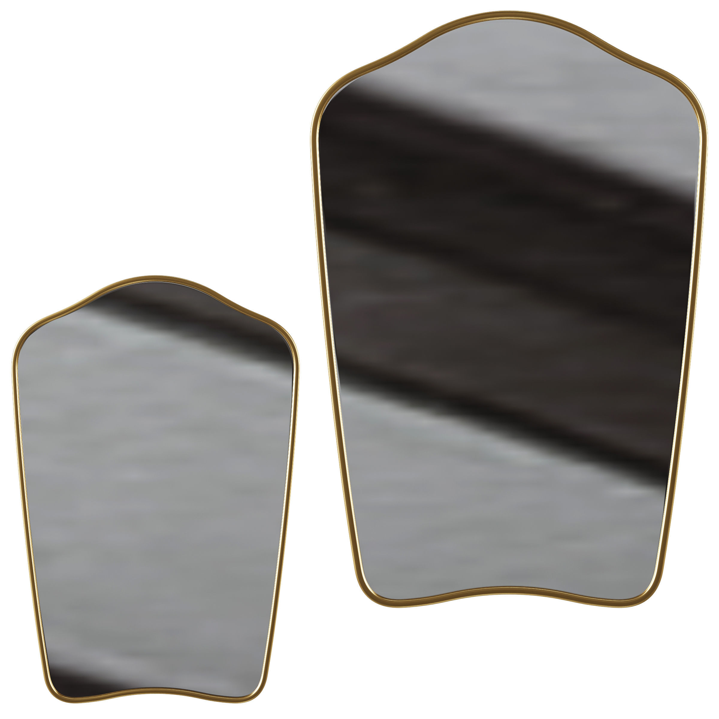 Wall Gold Mirror by HM Home 3D model_1