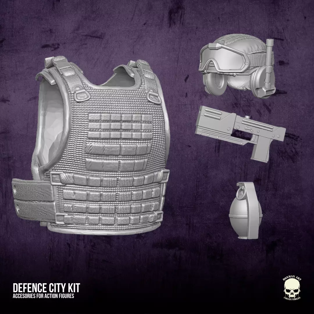 Defence City Kit 3D printable file for Action Figures 3D print model_0