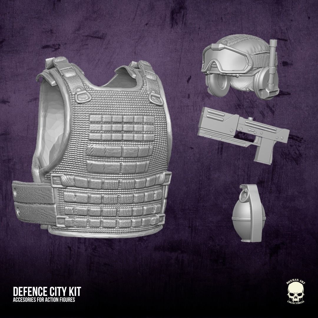 Defence City Kit 3D printable file for Action Figures 3D print model_7